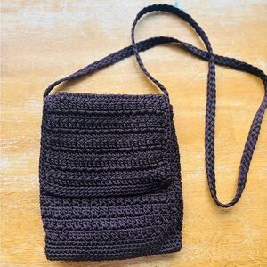 The Sak Chocolate Brown Crochet Crossbody Bag